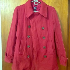 Women’s red GAP peacoat